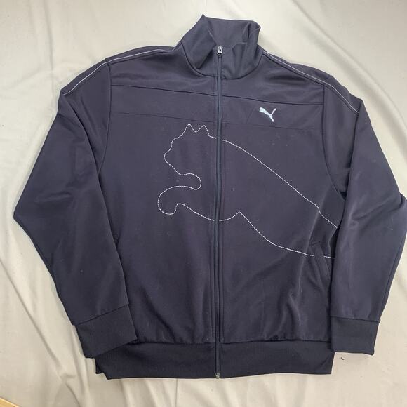 Puma Sport Lifestyle Track Jacket Men’s XL Blue Full Zip Warmup - Picture 1 of 8